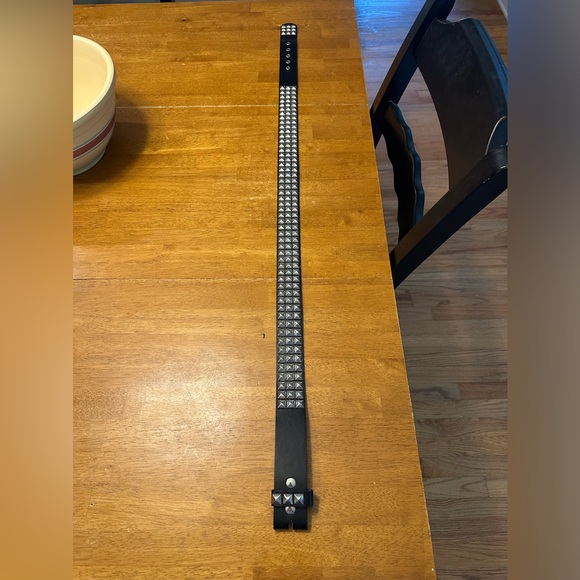 Punk Rock Leather Studded Belt size 40 - Picture 3 of 8